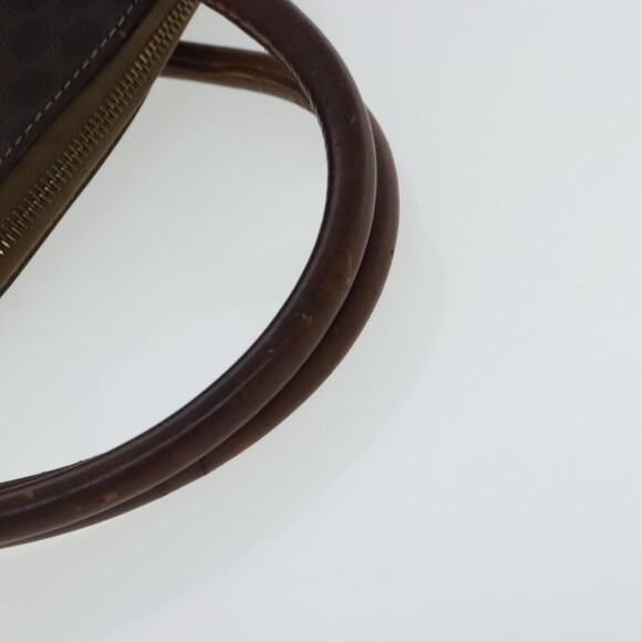 CELINE Macadam Canvas Hand Bag Pvc Leather Gold Brown - Picture 8 of 16